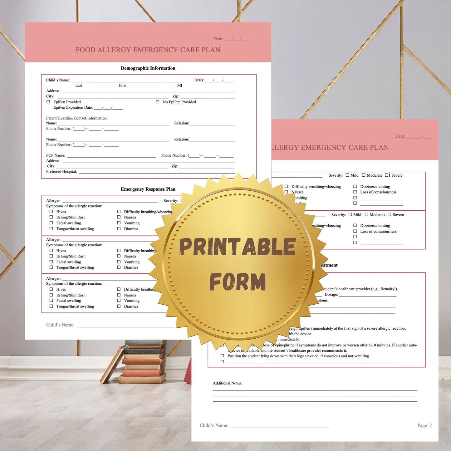 Food Allergy & Anaphylaxis Emergency Plan